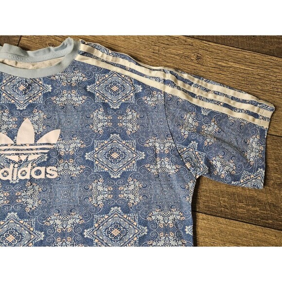 Adidas Culture Clash 3 Stripes Cropped Tee Size XL - Picture 4 of 6